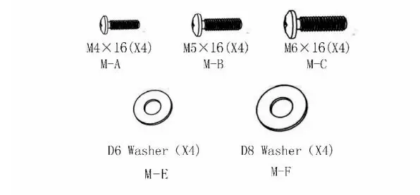 Continental Edison CE200BDD4 TV Wall Mount - parts list 2