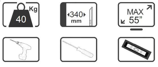 Continental Edison CE200BDD4 TV Wall Mount - parts list