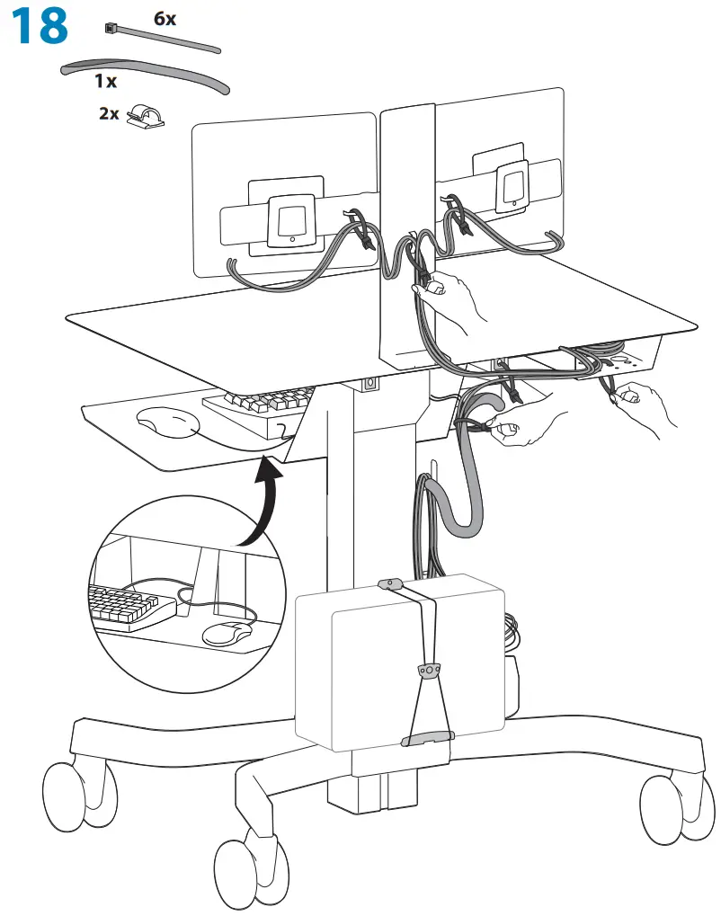 ergotron 24 214 085 WorkFit C Dual Monitor Sit Stand Cart - FIG 14