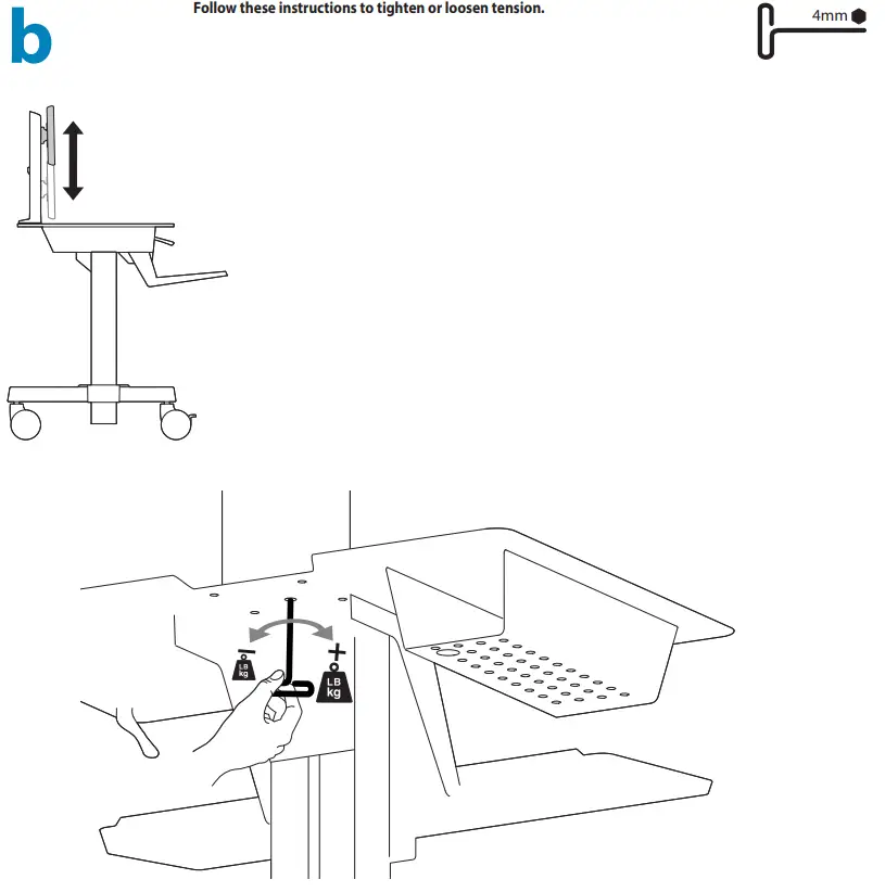 ergotron 24 214 085 WorkFit C Dual Monitor Sit Stand Cart - IMPACT HAZARD 10