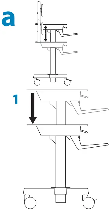 ergotron 24 214 085 WorkFit C Dual Monitor Sit Stand Cart - IMPACT HAZARD 8