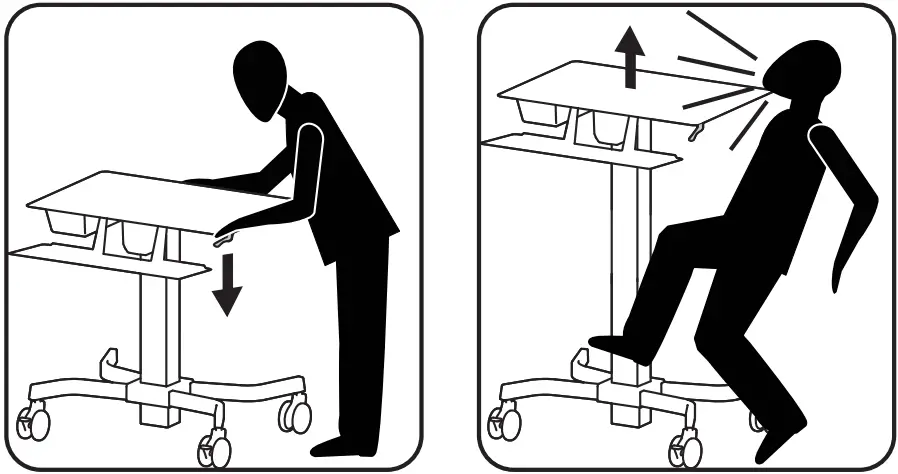 ergotron 24 214 085 WorkFit C Dual Monitor Sit Stand Cart - IMPACT HAZARD