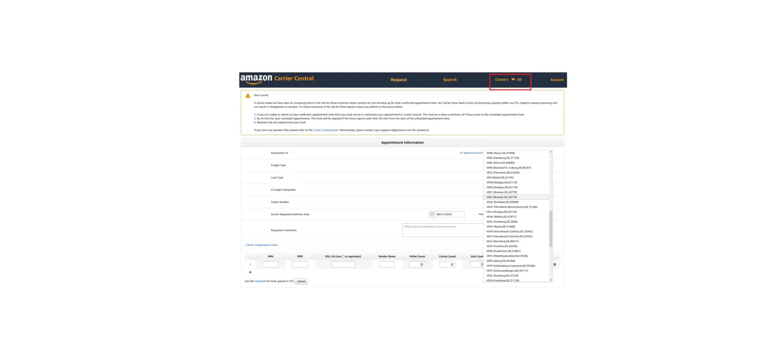 Amazon Carrier Central User Manual