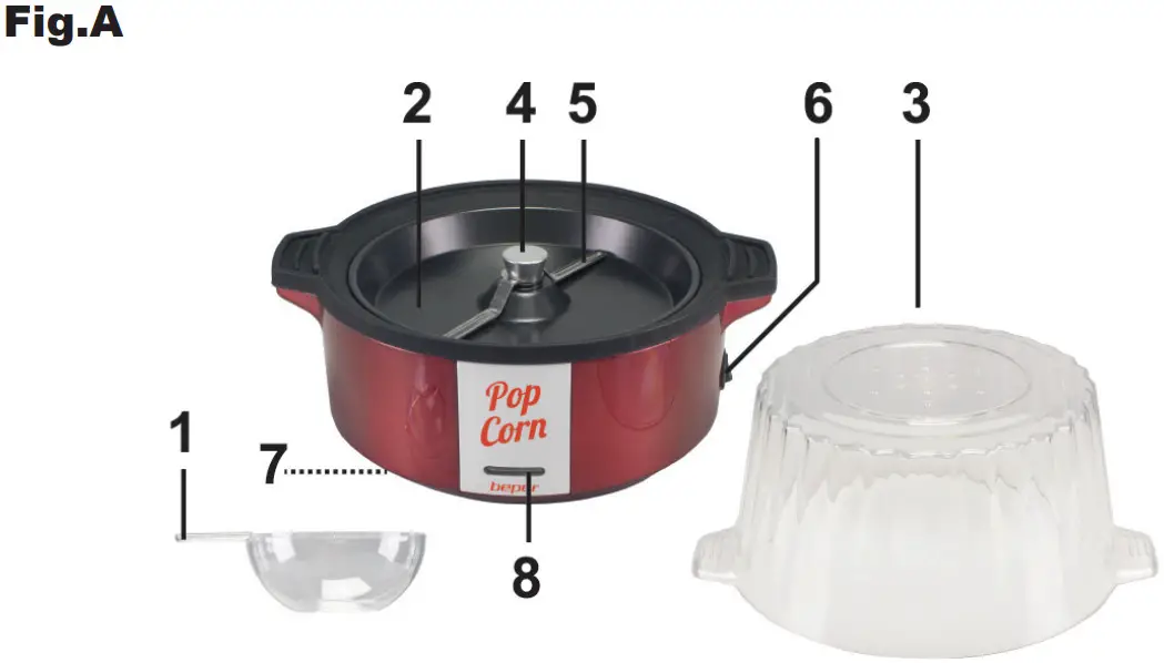 beper P101CUD050 Popcorn Machine - Figure 1