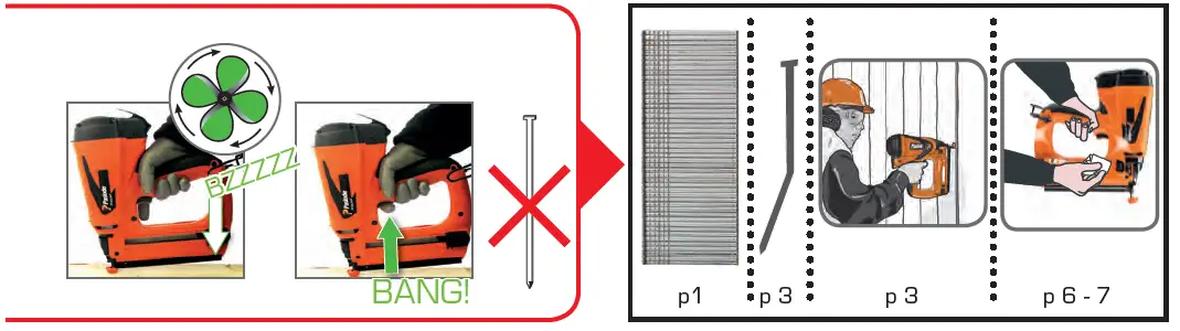 Paslode IM65, IM65A, IM50 Brad Nailer Set 10