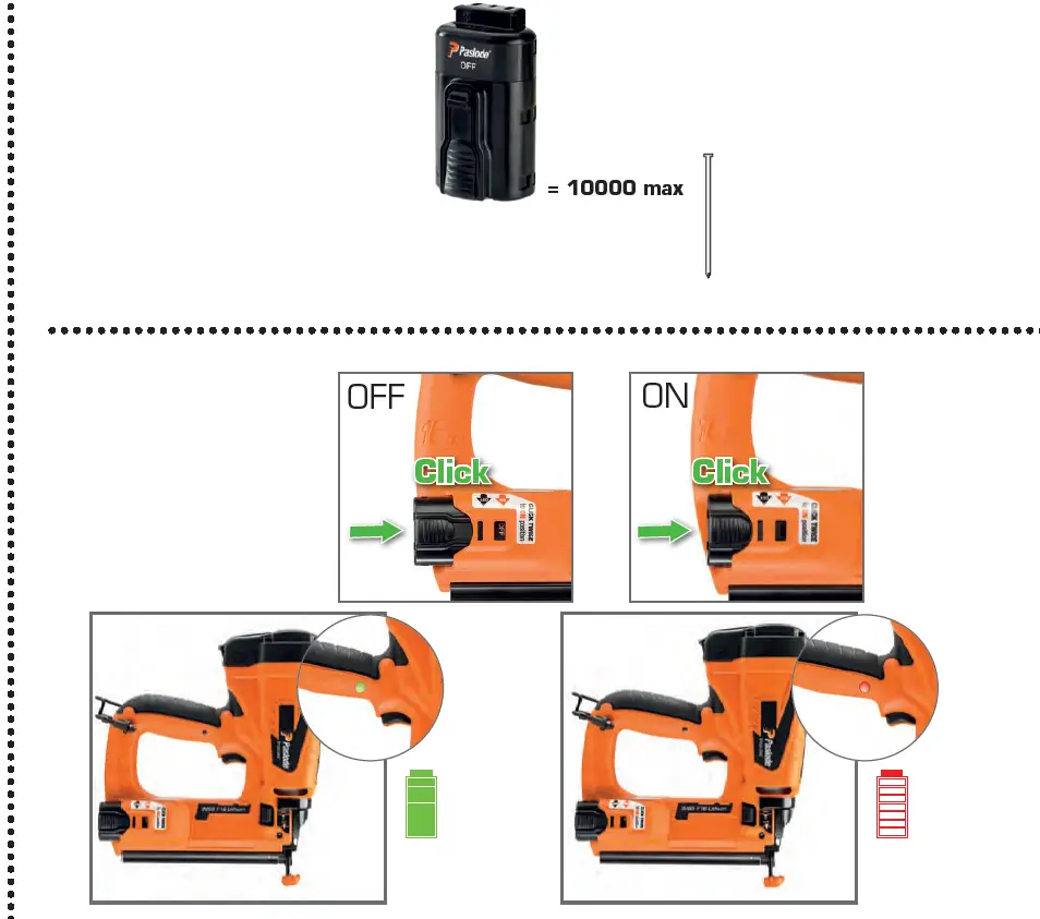 Paslode IM65, IM65A, IM50 Brad Nailer Set 3