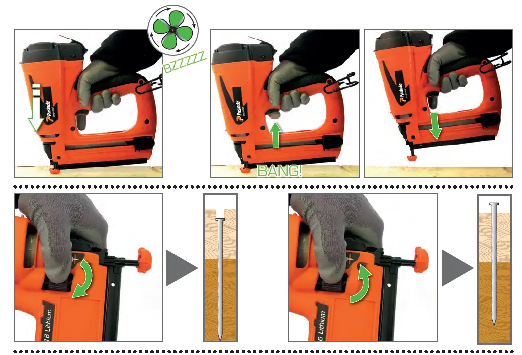 Paslode IM65, IM65A, IM50 Brad Nailer Set 6