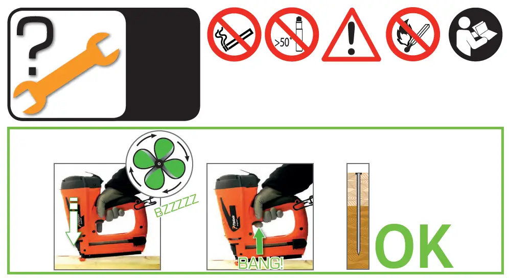 Paslode IM65, IM65A, IM50 Brad Nailer Set 8