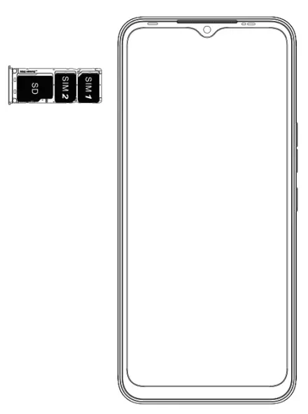 TECNO Spark 8C Smartphone SIM/SD card installation