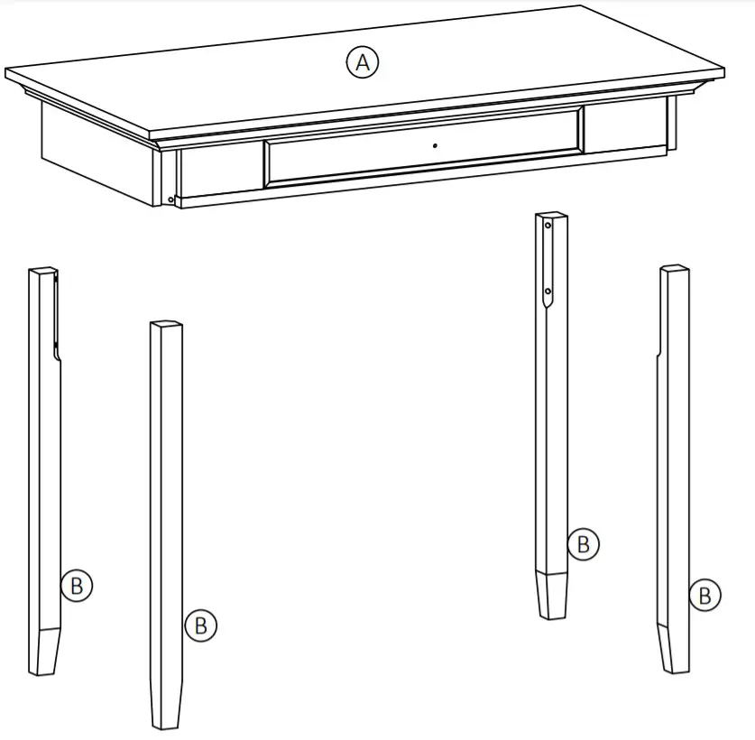 Cypress Hills AXCRGREY08 Greystone Desk- dayagram