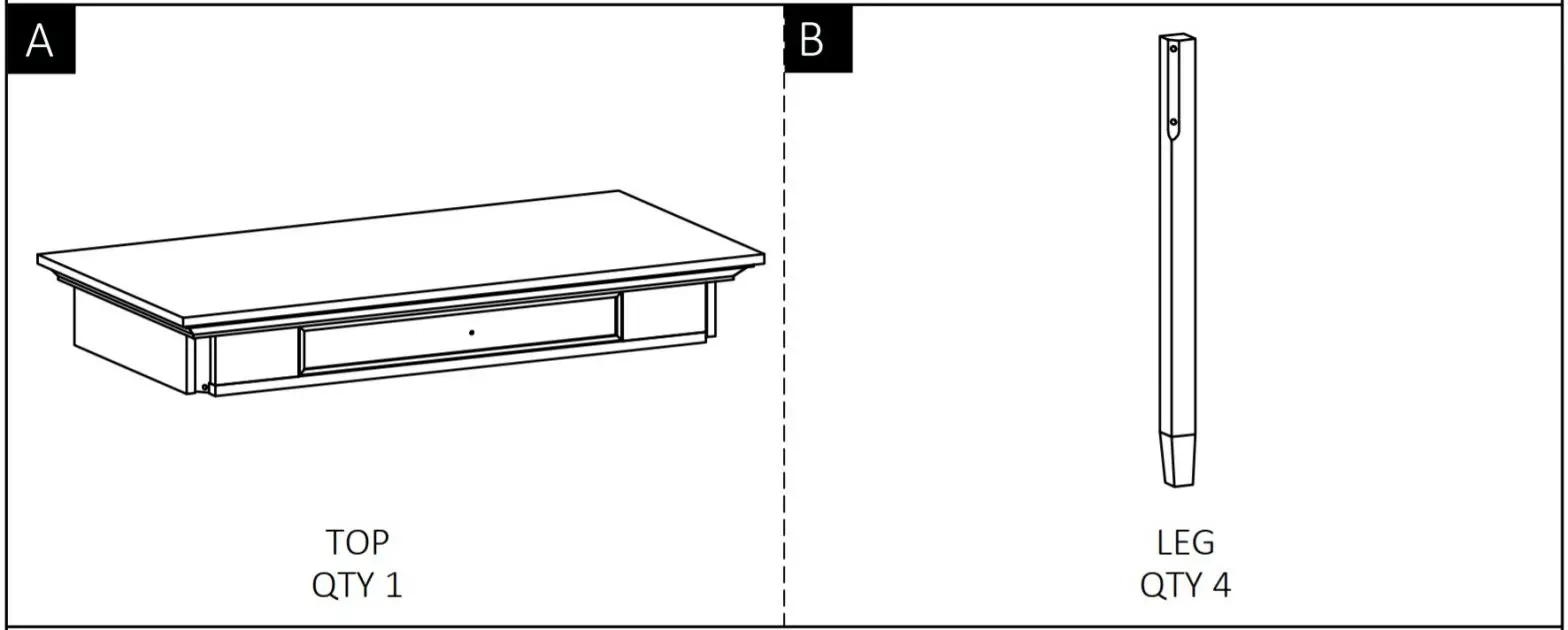 Cypress Hills AXCRGREY08 Greystone Desk- parts1