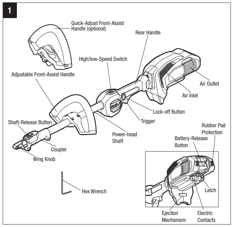 EGO PH1400 56-Volt Lithium-Ion Power Head - Fig 1