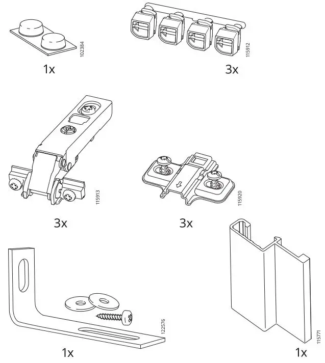 IKEA MORLIDEN Glass Door - Parts List