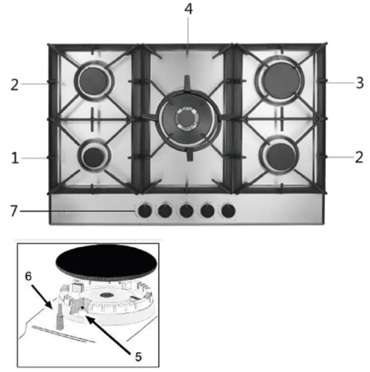 DRIJA Milan 76 GAS Built In Stove fig 13