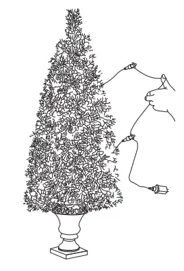 Glitzhome 2030800008 2PK 5 ft Pre Lit Pine Artificial Christmas Porch Tree-fig5