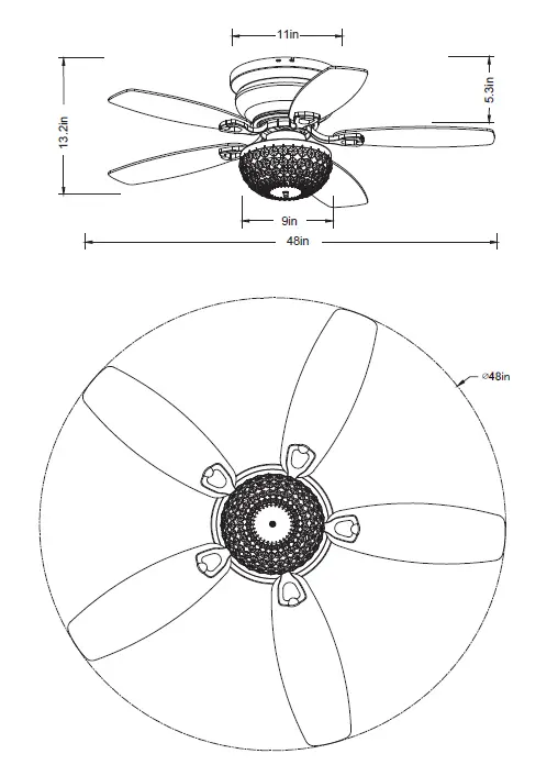 Parrot-Uncle-F6230Q110V-Nickel-Flush-Mount-Crystal-Ceiling-Fan-fig-17