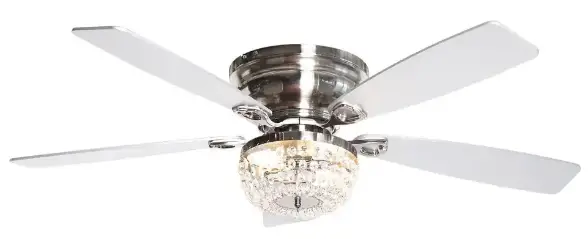 Parrot-Uncle-F6230Q110V-Nickel-Flush-Mount-Crystal-Ceiling-Fan-prodact-img