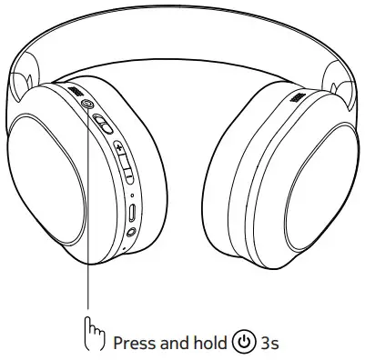 NOKIA E1200 ANC Essential Wireless Headphones - Powering on