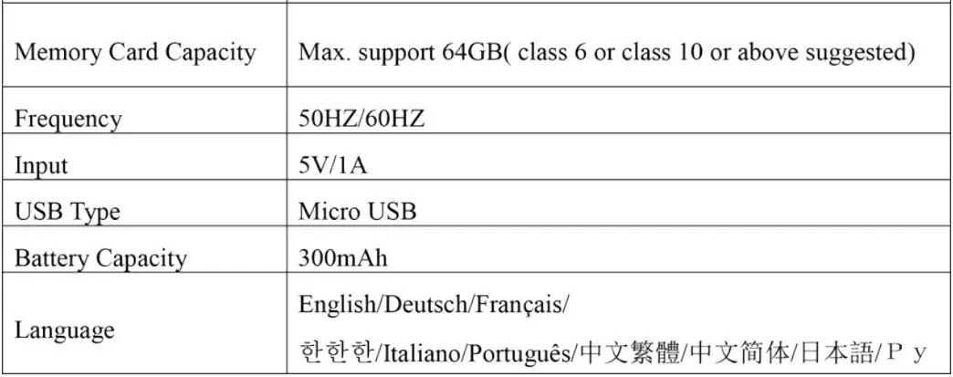 XTREME XDC6-1004 Dash Cam with 1080p HD Recording User Manual - Specifications