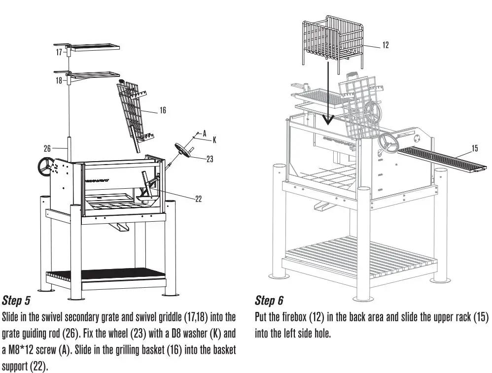 TAGWOOD BBQ BBQ02SI Wood Fire and Charcoal Grill User Manual - Assembly