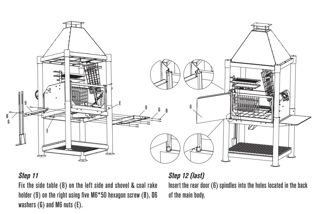 TAGWOOD BBQ BBQ02SI Wood Fire and Charcoal Grill User Manual - Assembly