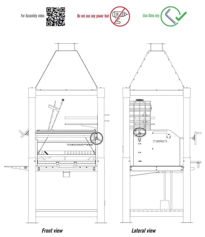 TAGWOOD BBQ BBQ02SI Wood Fire and Charcoal Grill User Manual - Front & Lateral View