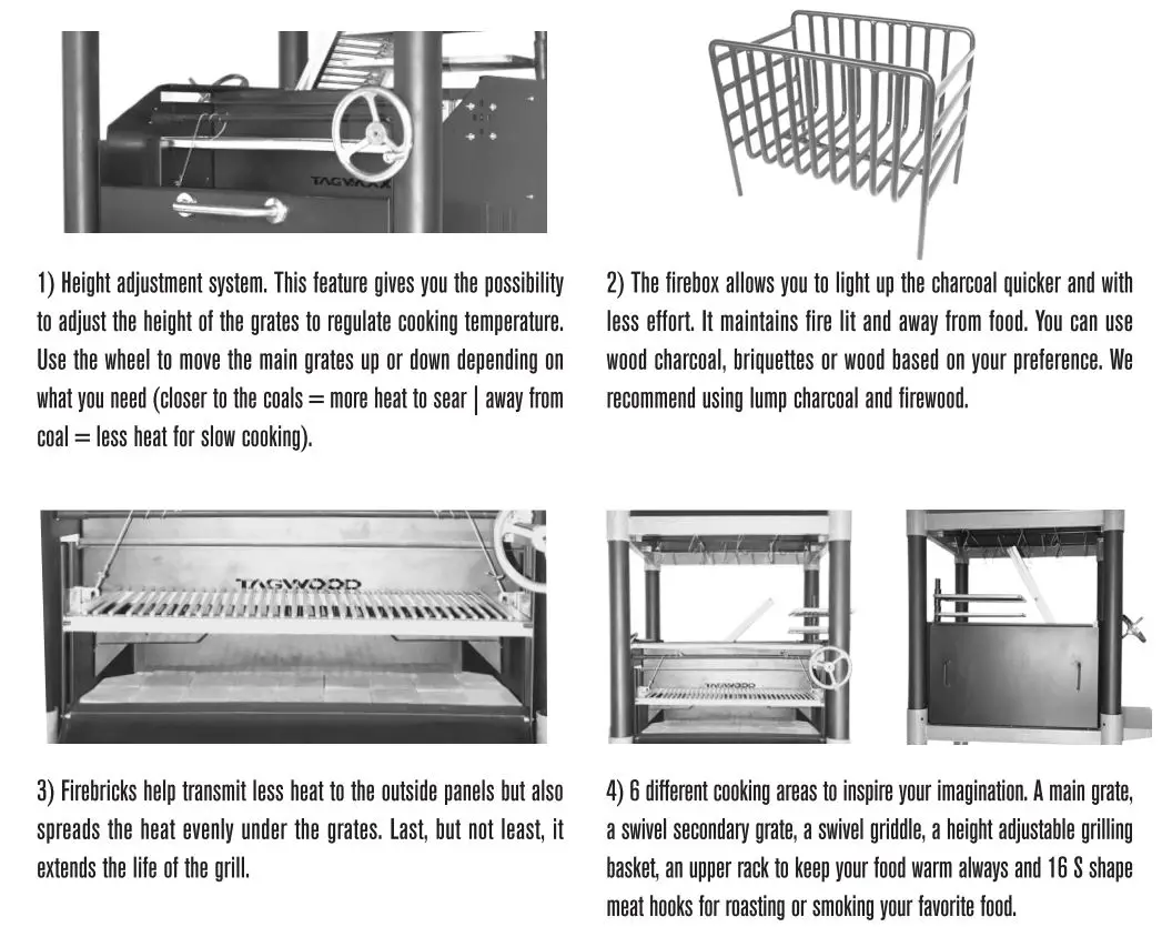 TAGWOOD BBQ BBQ02SI Wood Fire and Charcoal Grill User Manual - Get to know your grill better