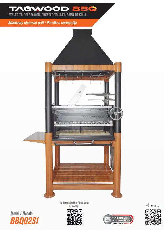 TAGWOOD BBQ BBQ02SI Wood Fire and Charcoal Grill User Manual