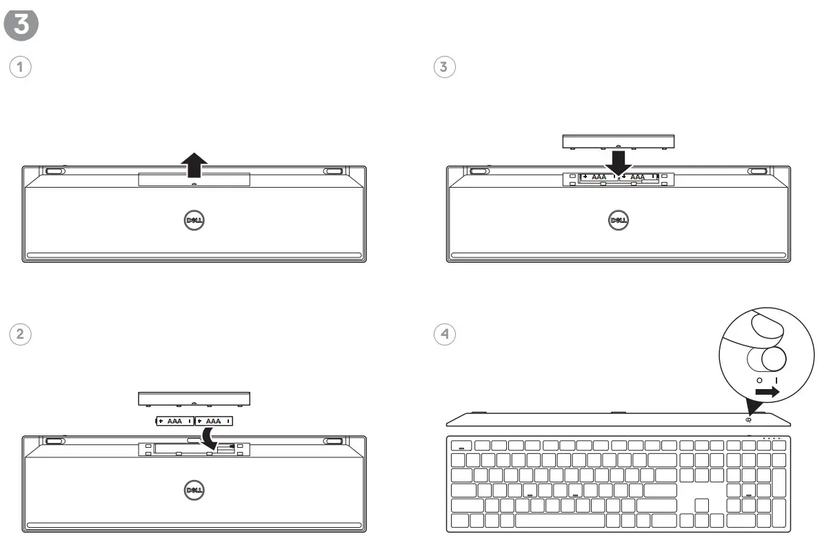 Dell Premier Multi Device Wireless Keyboard and Mouse KM7321W - 3