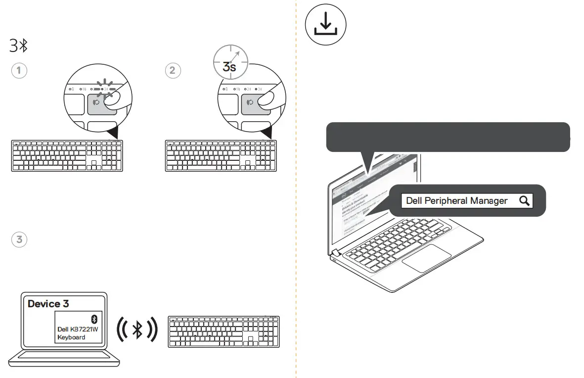Dell Premier Multi Device Wireless Keyboard and Mouse KM7321W - Link