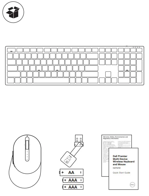 Dell Premier Multi Device Wireless Keyboard and Mouse KM7321W