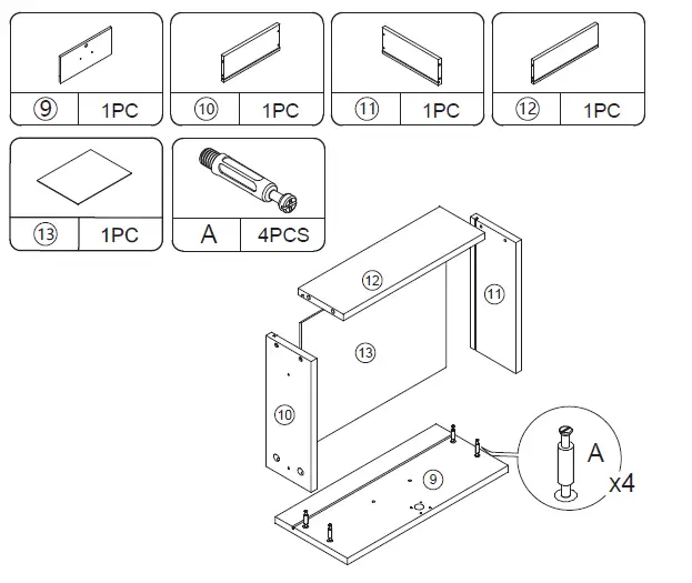 Reshable-MR11G0167-Makeup-Vanity-Table-Set-with-Top-Mirror-Stool-20