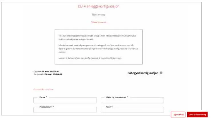DEFA eRange Charging Stations Installation Guide - Log in to the installer portal and create a new facility