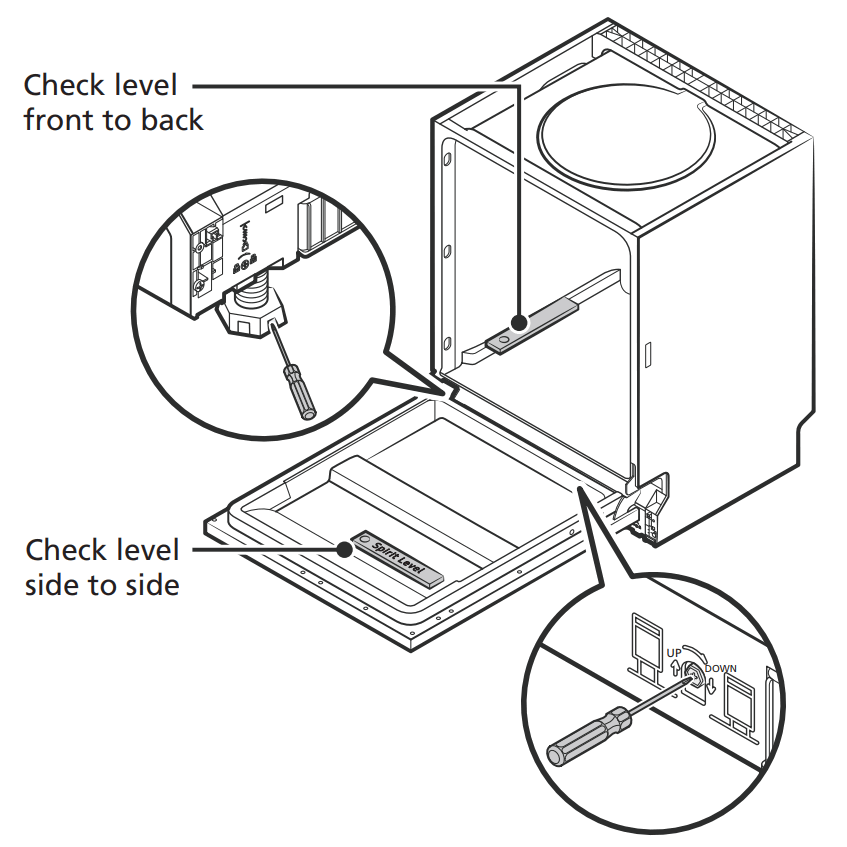 kleenmaid DW6032 Semi Integrated Dishwasher - Check level