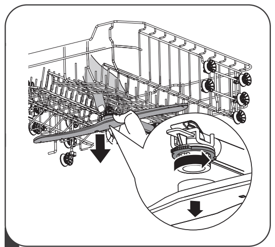 kleenmaid DW6032 Semi Integrated Dishwasher - Spray arms