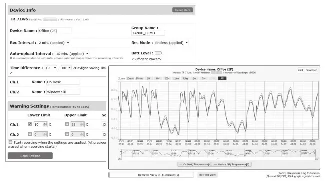 T D TR-7wb-nw Series Thermo Recorder- WebStorage 2