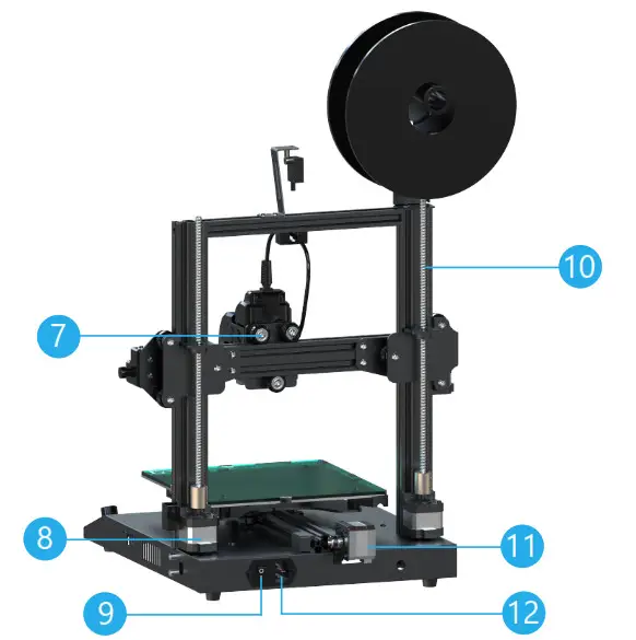 CUBICON PRIME 3D Printer with Auto Nozzle Leveling Direct Extruder- Rear