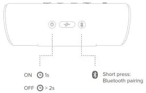 cleer 8032 Portable Bluetooth Speaker-- Rear