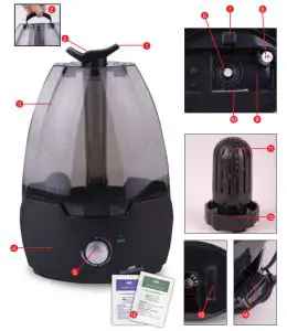 AIR INNOVATIONS Clean Mist Ultrasonic Humidifier With Aroma Tray - figure 4