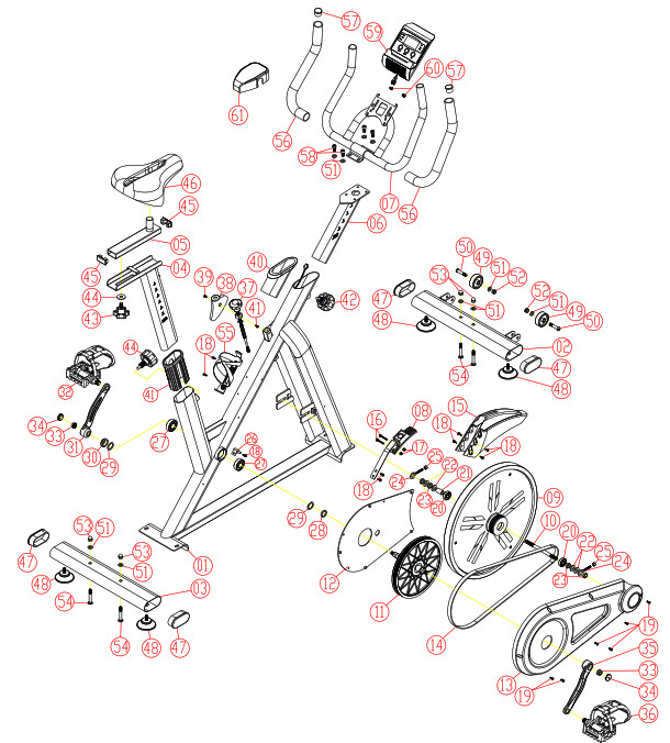 VIGBODY HL M01 Indoor Cycling Bike Stationary Exercise Bike - Components Parts