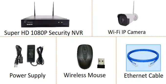 TIGERSECU Super HD 1080P NVR Series - Package Contents