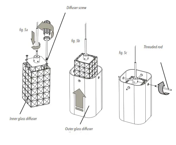 artika PDT-3CC Crystal Cube 3 Light LED Pendant- INSTALLATION