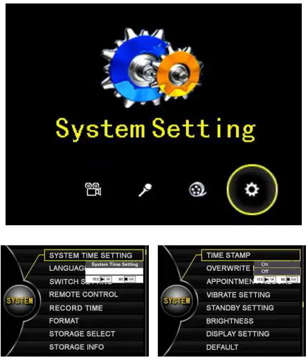 DPWESTEK Mini Portable MPEG-4 DVR - System Setting