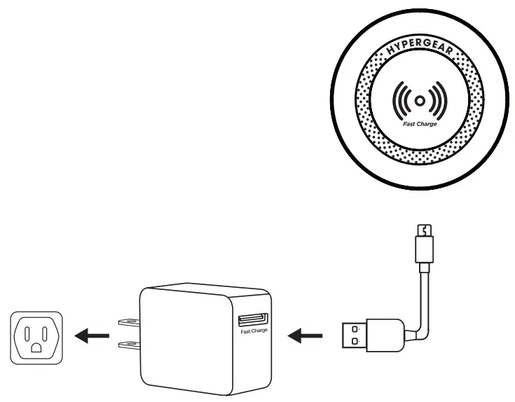 HYPERGEAR 14668 ChargePad Pro Wireless Fast Charger Pad Compatible - aDAPTER 1