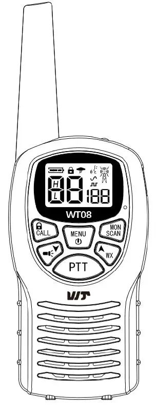 Global Wt Industrial WT08 Walkie Talkie Radio prod