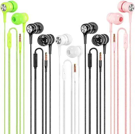 LWZCAM Wired-Earbuds-with-Microphone-5-Pack-in-Ear-Headphones-with-Heavy-Bass