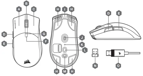CORSAIR Sabre RGB Pro Wireless FPS MOBA Wireless Gaming Mouse - Fig2
