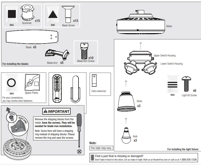 Hunter 51563 Newbury 60 Inch Indoor Onyx Bengal Ceiling Fan-fig4
