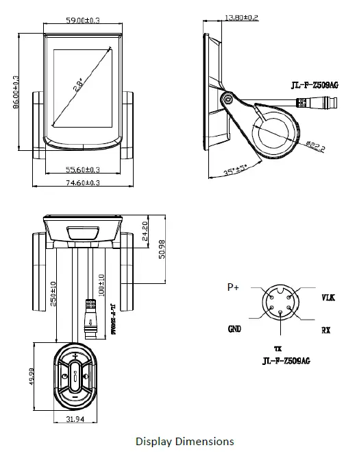 digitech-BC281-Electric-Bike-Color-Display-fig1