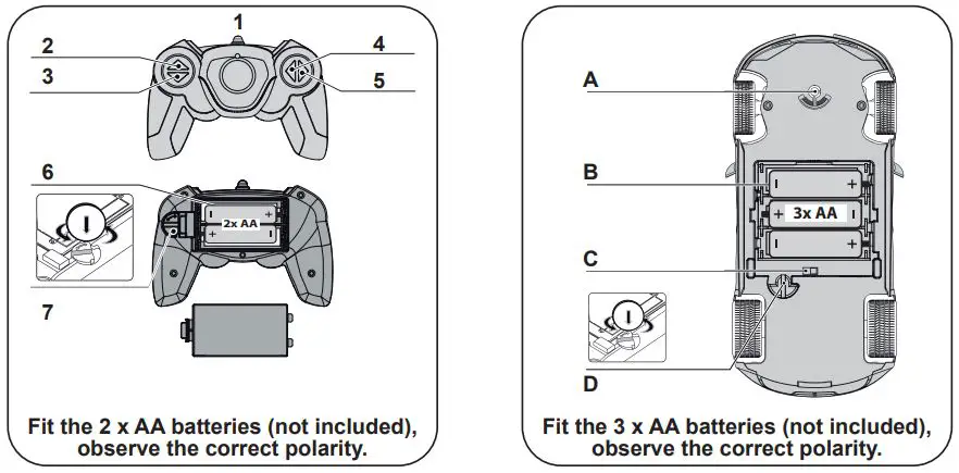 JAMARA Land Rover Defender 24GHz Black Instructions - Components Transmitter
